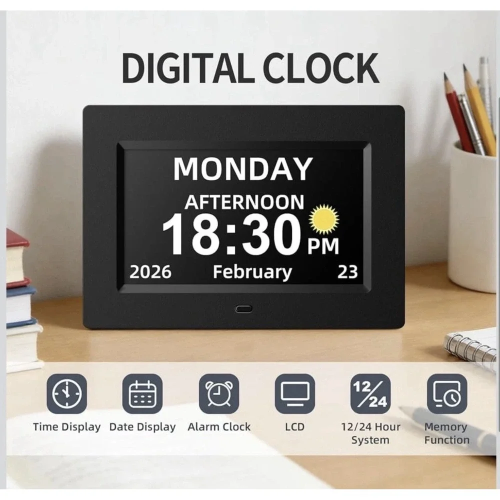 SimplyBig Reminder Clock for Dementia Seniors Large Numbers With Remote
